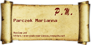 Parczek Marianna névjegykártya